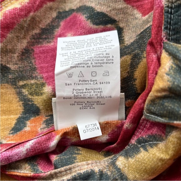 Set of 3 POTTERY BARN Quilted EURO Shams Floral Watercolor Medallion rose - gold - Picture 6 of 8